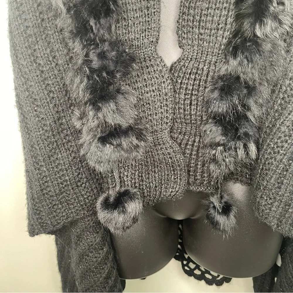 Adore Faux Fur Wool Asymmetrical vest in size Small
